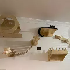 Imagem do Gato ponte para gatos gaiola sisal corda de madeira escada móveis para animais de estimação gatinho passo scratcher post gatinho brinquedos árvore vários tamanhos
