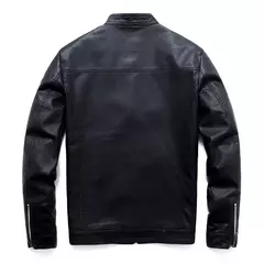 Falso PU couro moto jaqueta dos homens, casacos masculinos, outwear, preto, marca - Wolf Magazine