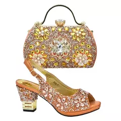 Sapatos e bolsas africanos Conjunto combinando para mulheres, sapato italiano e conjunto de bolsas para festa, sapatos de grife, luxo, 2024, nova chegada - Wolf Magazine
