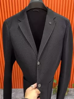 Imagem do Casaco masculino com peito único, casaco de vestido de negócios, blazer masculino elegante, jovem designer de luxo emo, marrom, nova moda, 2024
