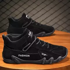 Botas de couro impermeável para homens, Lace Up Sneakers, Sapatos casuais para motociclistas - Wolf Magazine