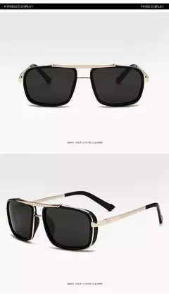 Óculos de sol masculino Punk, Aviator Square, Uv400, Twin-Beam, Novo - loja online