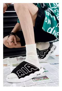 Chinelos esportivos antiderrapantes masculinos, chinelos com design de almofada de ar, escorregador macio, verão, novo