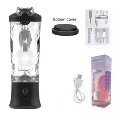Grande capacidade portátil Juicer Cup, poderoso motor, rápido agitando misturador liquidificador, copo de mistura ao ar livre, 600ml, lâmina de 10 folhas, 4000mAh, novo na internet