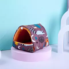 Casa fofa de cobaia furões pequeno animal rede furão gaiola acessórios camas inverno quente chinchila esteira casa de hamster - loja online