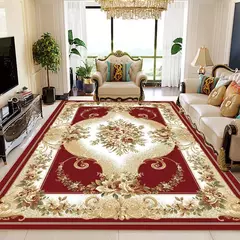 Imagem do Clássico Big Size Sala Tapete, Decoração de luxo vermelho Home, Quarto tapete