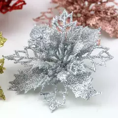 (10pcs) artificial árvore de natal flor glitter decorações enfeites de natal presente de ano novo - Wolf Magazine