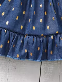 Baby Girl's Golden Dot Slip Dress, Criança Princesa Vestidos com Headband, Moda Verão, Festa, 3-24Meses Infantil, 2Pcs Set