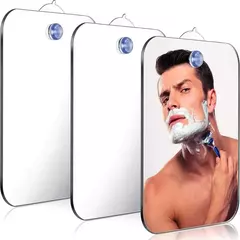 Espelho acrílico portátil com sucção de parede, espelho do chuveiro para homem e mulher, espelho de maquiagem, acessórios de viagem e banheiro