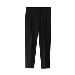 Calça social masculina de lã, calças com cintura elástica, casual e social para outono e inverno - loja online