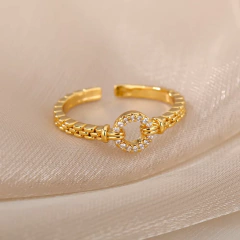 Anillos cor de ouro zircônia cúbica chique anéis para mulher 2025 punk elegante festa de casamento estética anel de aço inoxidável jóias - Wolf Magazine