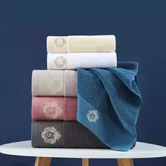 Conjuntos De Toalhas De Banheiro De Algodão Bordado, Grandes Toalhas De Banho, Chuveiro De Cara, Uso Diário, 70x140cm, 35x75cm, 1 Pc, 2 Pcs, 3Pcs - comprar online