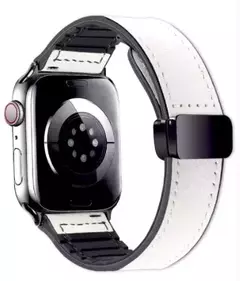 Pulseira magnética, iWatch Series 9, 8, 7, SE, 6, 5, 4, 3, 49mm, pulseira de silicone e couro para Apple Watch, Ultra Band, 41 milímetros, 40 milímetros, 44 milímetros, 42 milímetros - comprar online