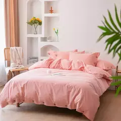 Imagem do Conjunto de edredão duplo, Conjunto de cama de algodão torção sólida, Quilt Cover King Size, 100% Algodão, 220x240, 3Pcs