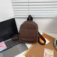 Mochila leve de veludo, mochilas pequenas, mochila de viagem, mochila escolar, campus, júnior, cor sólida, mini, bolsos múltiplos na internet