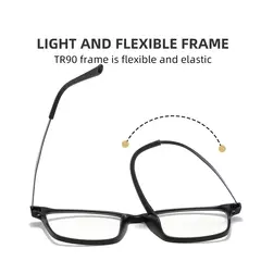 Ultralight tr90 frame óculos de leitura liga titânio anti luz azul negócio óculos dos homens confortáveis farsighted - loja online
