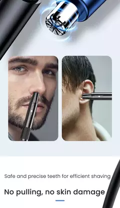 Aparador elétrico recarregável de cabelo para nariz, corte multicinético, recarregável, dois em um, unissex, totalmente automático, aparador lavável na internet