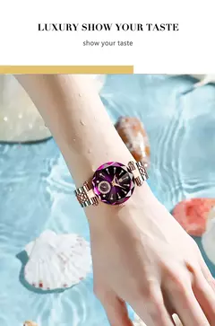 POEDAGAR-Relógio feminino impermeável em aço inoxidável, elegante relógio de pulso para senhoras, vestido luxuoso, relógios quartzo diamante - comprar online