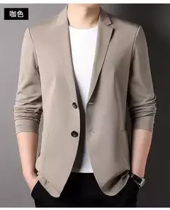 Imagem do Blazer casual fino de seda gelo masculino, roupa masculina, manga comprida, tamanho grande, blazers sólidos finos, protetor solar, moda verão, primavera