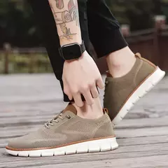 YRZL-Calçado desportivo casual masculino, antiderrapante, resistente ao desgaste, amortecimento respirável, design de bloqueio de cores, sapatos versáteis - loja online