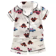 Pijama de manga comprida para meninos e meninas, roupa de casa confortável, calças de seda novas, primavera e outono, 0-4 anos na internet