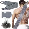 Back Scrubber Bath Glove Set, Escova de chuveiro, Esfoliante Scrub, Esponja Loofah, Remoção de pele morta, Ferramentas de banho, 3Pcs Set