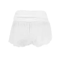 Shorts brancos simples para mulheres, sweet streetwear, dobras casuais sólidas, shorts básicos, calças esportivas elegantes, moda sexy, verão