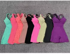 Macacão rosa push up feminino, roupa de ginástica, macacão fitness, roupas esportivas de ioga, conjunto de treino 2024 - comprar online