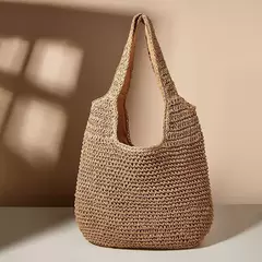Gusure casual palha sacos de ombro das mulheres de vime tecido senhoras bolsas artesanais praia verão grandes totes saco bohemia na internet