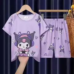 Conjunto de pijama infantil, roupa de manga curta, roupão, roupas para mães e filhos, meninos e meninas velhos, roupas de casa, verão - comprar online