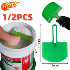 1/2pc faca de massa curvada balde colher raspador spackle pintura drywall acabamento gesso raspagem decalques remendo ferramentas construção - comprar online