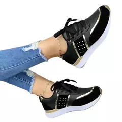Patchwork Platform Sneakers para mulheres, sapatos vulcanizados, casual, esportes, ao ar livre, correndo, senhoras - loja online