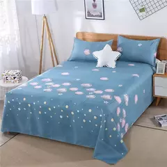 Folha de cama grossa lavada macia do pano do algodão, matéria têxtil home, poliéster, algodão, Pele-amigável, nenhumas tampas do descanso, 1PC - Wolf Magazine