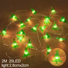 Imagem do 2m 20led papai noel floco de neve led luz corda decoração de natal para casa ornamento da árvore de natal 2024 navidad crianças presente ano novo