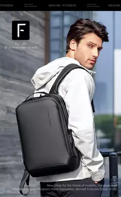 MARK RYDEN-Mochila Laptop Slim para Homens, Mochila Minimalista Empresarial, YKK Zipper, Resistente a Riscos, USB - loja online