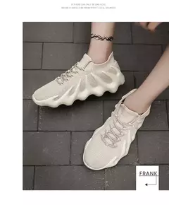 Sapato de meias respiráveis de sola grossa masculino, tênis de corte baixo, calçados esportivos casuais masculinos, corrida ao ar livre, moda casal, antiderrapante, novo - loja online