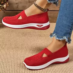 Sapatos mistos de tricô elástico para mulheres, mocassins de plataforma respirável de malha externa, sapatilhas leves resistentes ao desgaste, verão - Wolf Magazine