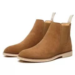 Botas de couro genuíno de camurça masculina retrô, bota curta no tornozelo, s - comprar online