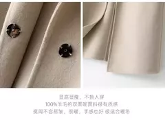 2023 elegante simples casaco feminino outono e inverno novo um botão pura lã reversível casaco de lã longo selvagem top das mulheres - comprar online