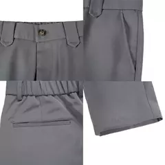 Calça de cintura elástica cor sólida para homens, calça casual slim fit, vestido de festa social, roupas de negócios de alta qualidade - Wolf Magazine