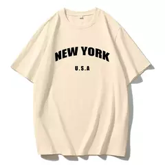 Blessyuki-Camisetas femininas estampadas com carta nova-iorquina, camisetas básicas com decote em O, streetwear retrô casual, tops harajuku para senhoras, plus size, verão na internet