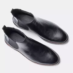 Botas de couro chelsea masculinas, marca de moda confortável, 40-46, 2024 - loja online