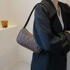 Bolsa de axilas de couro PU para mulheres, bolsa casual, bolsas de ombro femininas, luxo na internet