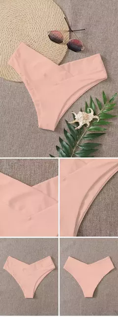 Tanga brasileira de biquíni para mulheres, semi-banho, roupa de praia sexy V cheeky, banho preto para senhoras, natação - loja online