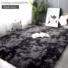 Tapetes macios para o quarto, Tie-Dyed Fuzzy Shag, Tapete de cabeceira de pelúcia, Tapete de sala de estar na internet