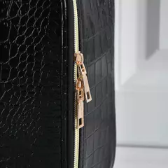 Bolsa cosmética de couro PU feminina, multifuncional, portátil, armazenamento de viagem, estojo de maquiagem, nova