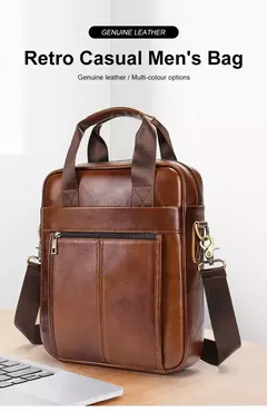 Westal Couro Genuíno Crossbody Messenger Bag, Sacos de Ombro dos homens, 13.3 "Laptop Pasta, Homem Bolsas, 8577 - comprar online