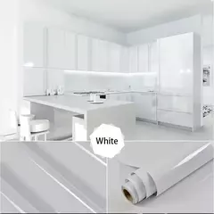 Imagem do Papel de parede impermeável e à prova de fogo auto-adesivo para Fogão, Pearlescent White Marble Contact Paper, Vinil, Peel e Stick Decor Adesivos