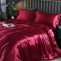 Conjunto De Cama De Luxo Com Capa De Edredão, 100% Seda, Duplo King e Queen Size, Conjuntos De Roupa De Cama, Kit De Capa De Cama, 4PCs - comprar online