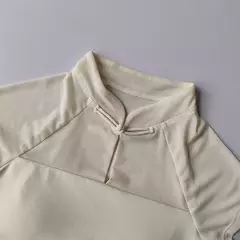 Imagem do Roupa íntima esportiva feminina de secagem rápida de manga curta, malha estilo chinês, top fitness, camiseta corrida, roupa ioga sexy, fixa, 2022